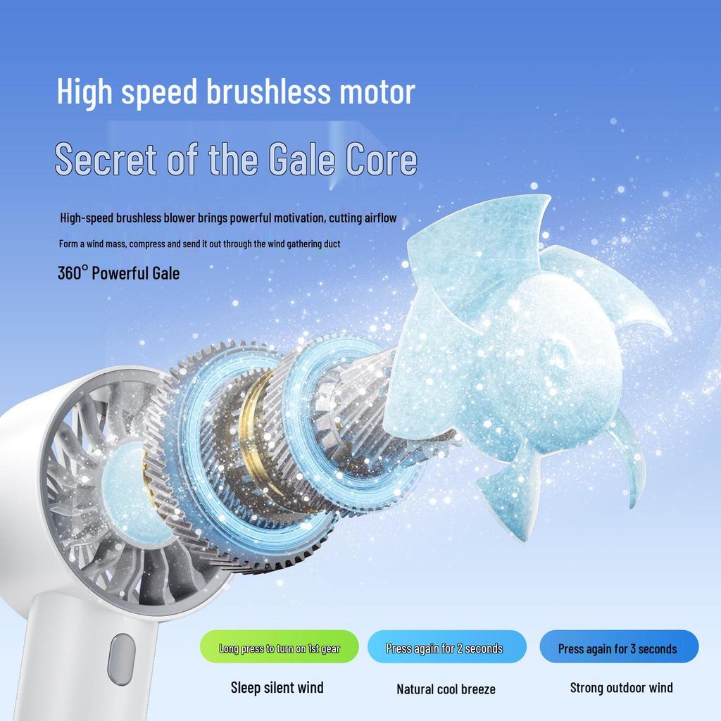 Handheld Mini Fan: Portable Silent USB Rechargeable Electric Fan for Desktop and Outdoor Use