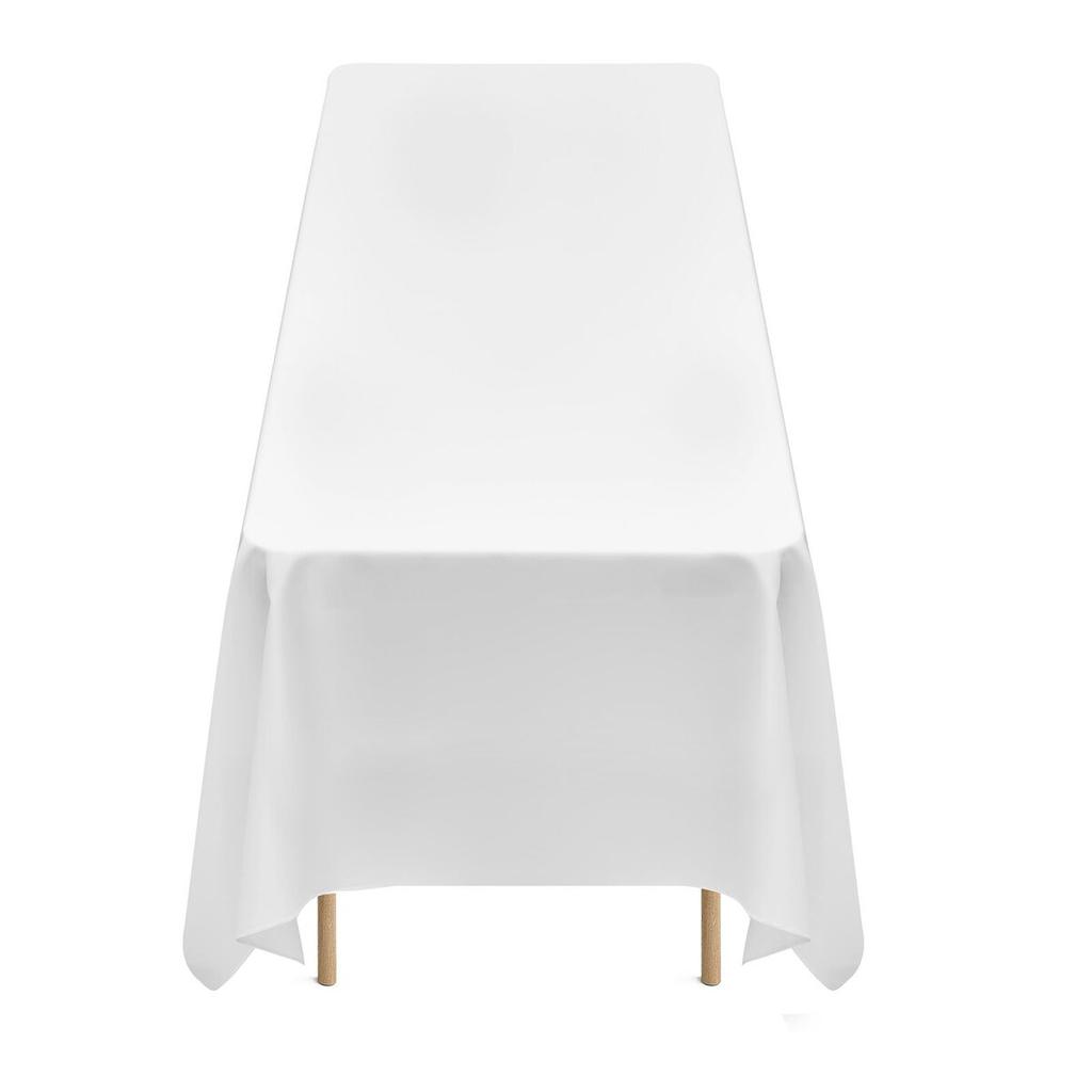 White Tablecloths for Rectangle Tables, 6 Pack, 90 x 132 Inches, Reusable and Machine Washable Table Clothes, Wrinkle-Resistant Polyester Fabric Table