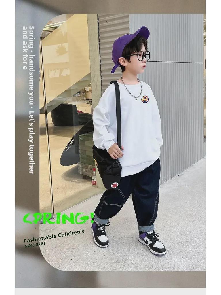 Трендовая толстовка с длинным рукавом для мальчиков - Коллекция уличного стиля Осень/Зима 2023