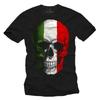 Italy Flag Mens T-Shirt with Skull - Men Skull Football Jersey