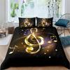 Colorful Music Note Duvet Cover Set King Queen Size Treble Clef Bedding Set Polyester Melody Music Creative Rhythmic Quilt Cover