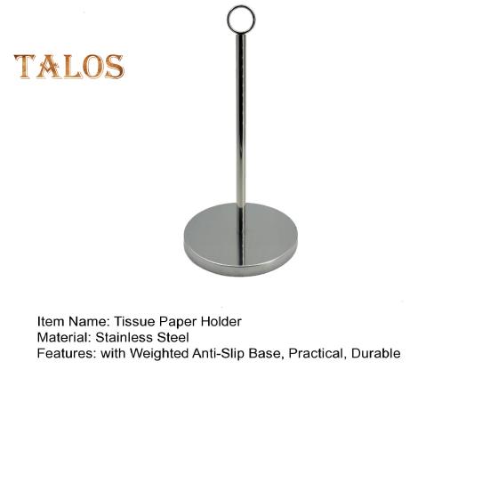 Держатель для бумажных полотенец из нержавеющей стали с утяжеленным противоскользящим основанием, полированной поверхностью, устойчивый к коррозии, подставка для держателя бумажных полотенец