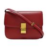 [Pre-Owned] Classic Box Solid Color Commuter Gold Buckle Polished Cowhide Handbag Tofu Bag Square Bag Shoulder Bag Crossbody Bag Medium - Good #ZC6PB9