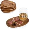 Wood Dinner Plates Creative Food Plate Platos Compartments Wine Cup Holder Sharing Plate Dishes Party Tableware Home Dishware