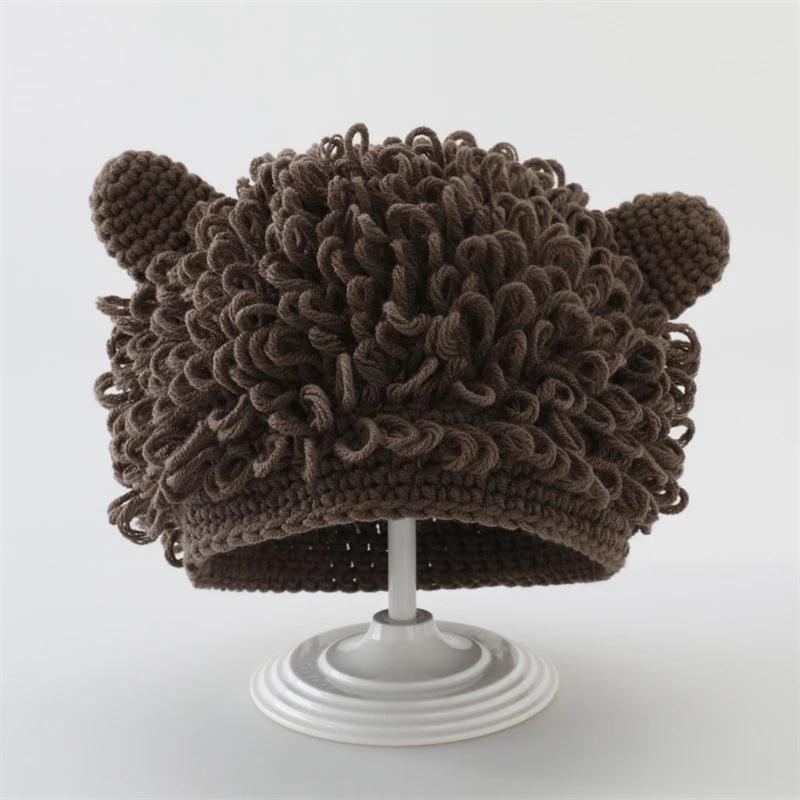 Связанная вручную забавная персонализированная шапка-пуловер для взрослых с ледяной полоской, лыжная маска для взрослых