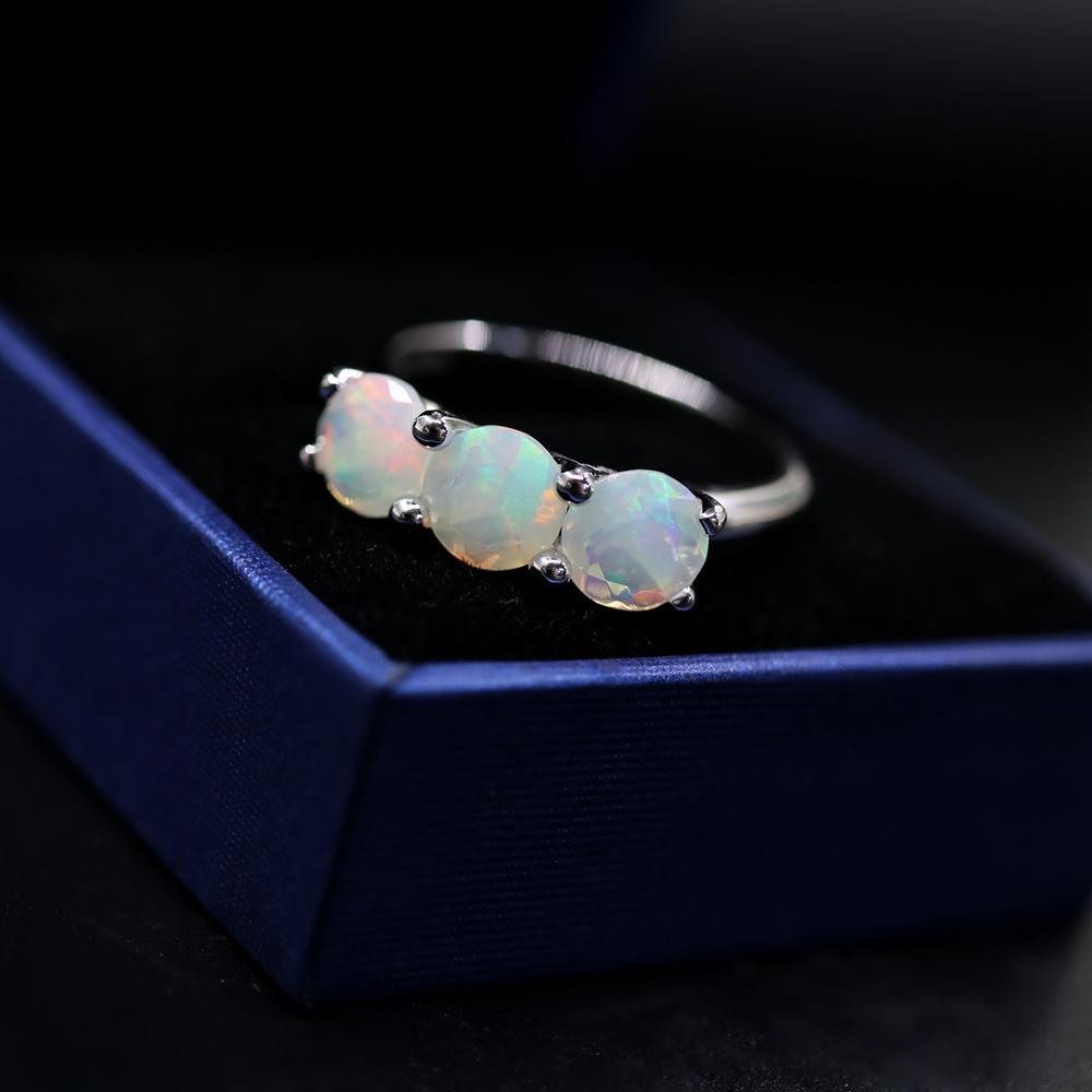 Простое кольцо с опалом из стерлингового серебра 925 пробы, круглое 6 мм, натуральный красочный драгоценный камень, изысканные украшения для женщин, хороший подарок, новое поступление 2024 года