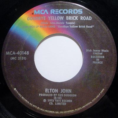7-дюймовая пластинка ELTON JOHN  Goodbye Yellow Brick Road MCA40148 MCA Records 1973 США Рок Б/у