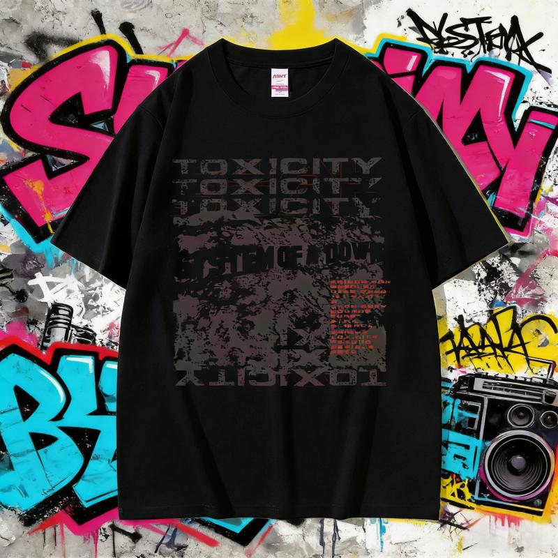 2025 Лето System of A Down Toxicity Альбом Графика Мужская Женская Одежда Рок Альтернатива Метал 100% Чистый Хлопок Печатная Футболка