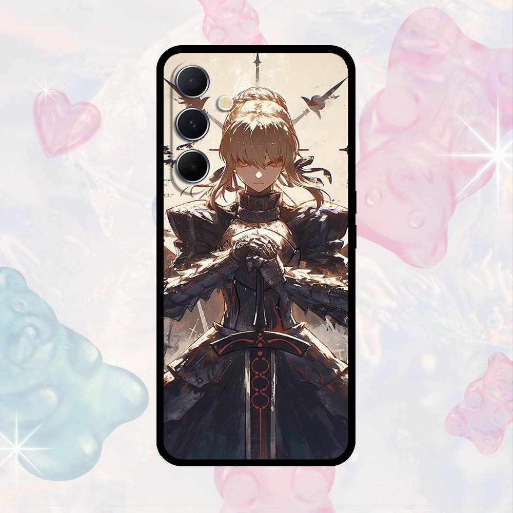 AAA Аниме Fate Saber Чехол для телефона для Samsung S25, S24, S21, S22, S23, S30, Ultra, S20, Plus, Fe, Note, 10, 9, 5G Черный чехол
