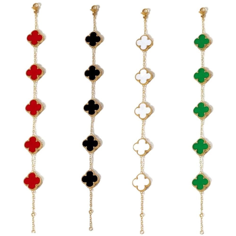 Модный браслет с четырехлистным клевером, легкая роскошь, высококлассные женские украшения