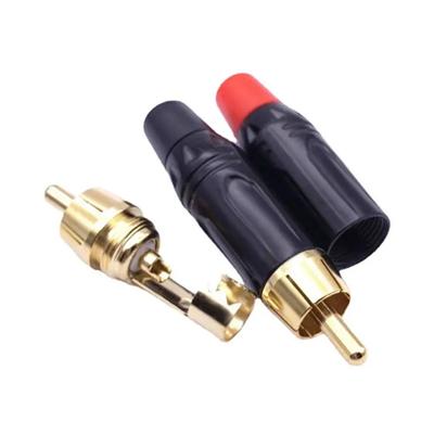 Гальваническое покрытие Электрофорез RCA Аудио Видео Штекерный Разъем С Позолоченной Головкой AV Лотос Музыкальный Звук RCA Штекер Разъемы для Динамиков