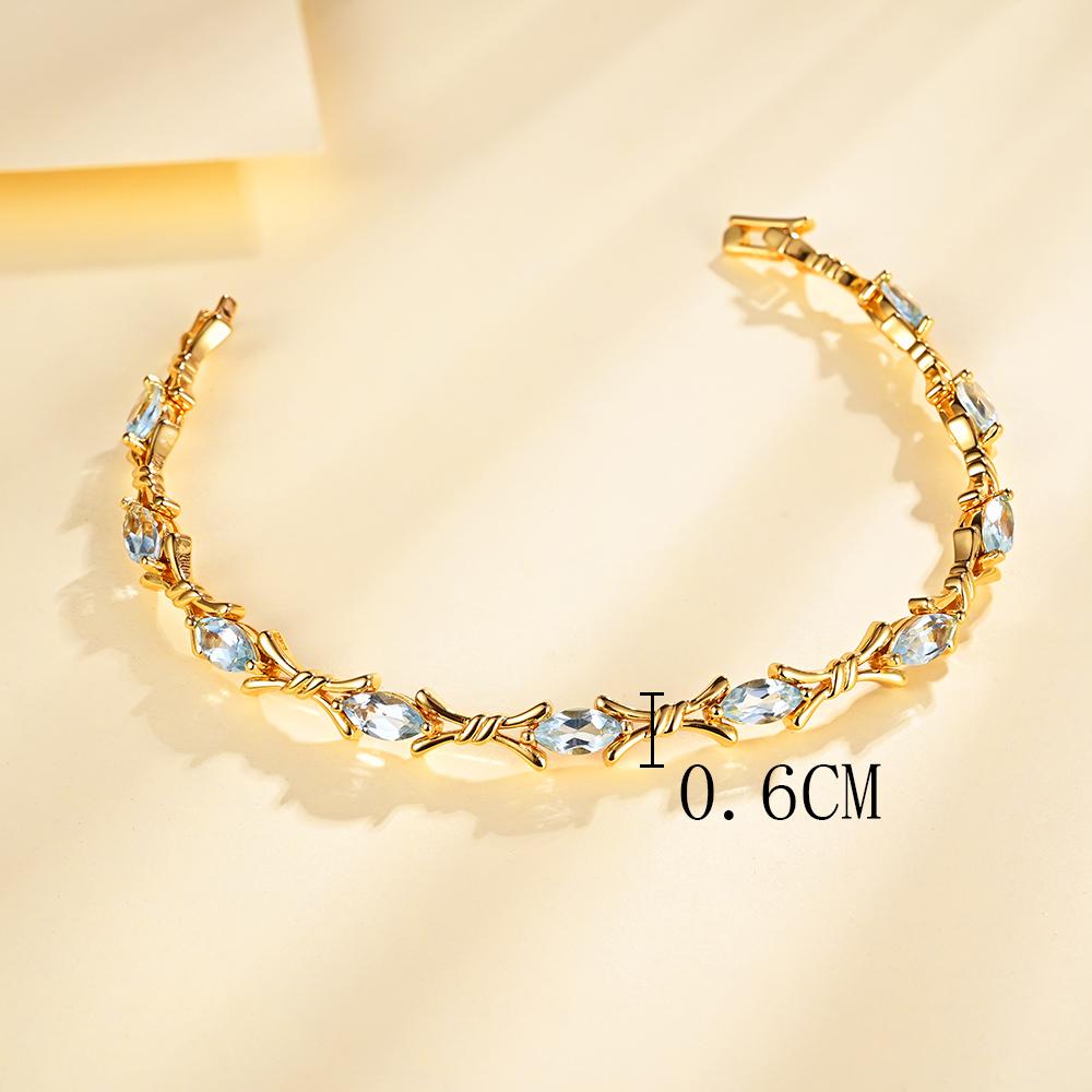 Новое поступление! Браслет из стерлингового серебра 925 пробы, натуральный небесно-голубой топаз, драгоценный камень mq4*8 мм, изысканные украшения для женщин, мамы, жены, хороший подарок