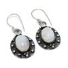 Natural Rainbow Moonstone, White Topaz 925 Sterling Silver Earring 1.73" U2P49
