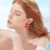 Дизайн ушных ногтей ко Дню святого Валентина, модные и персонализированные серьги, двухслойные серьги Love, аксессуары для ушей для женщин