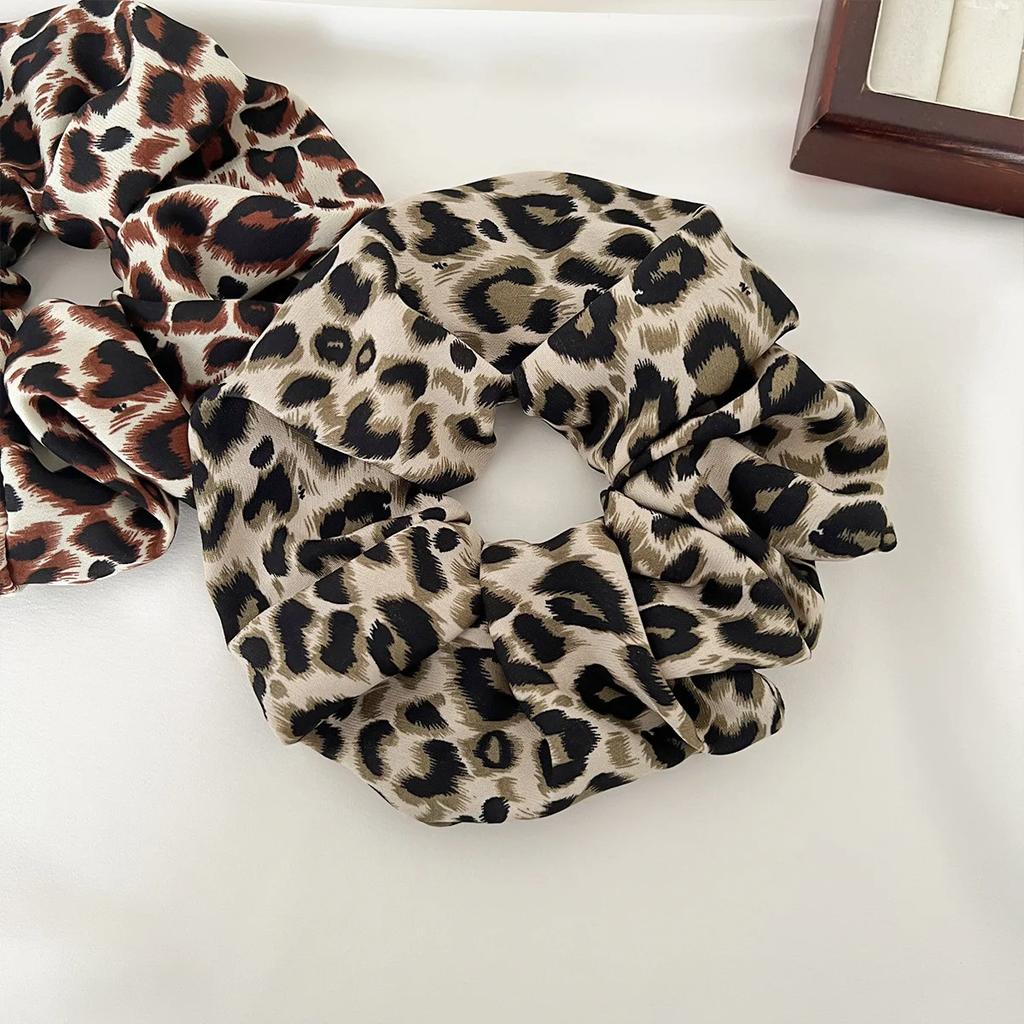 Leopard Print Scrunchies Hair Tie Hair Rope High Elasticity Elastic Hair Band Ponytail Holder Elegant Women Hair Accessories