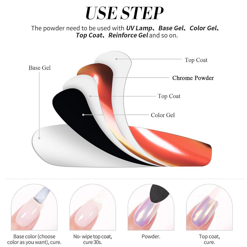 Optical Chameleon Magic Mirror Powder Versatile Color Acrylic Nail Art Glitter Chromium Powder DIY Manicure Decoration Design