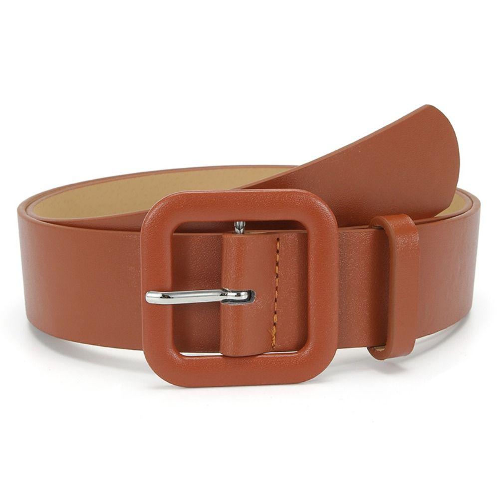 Candy Color PU Leather Belt Y2k Trouser Decoration Sweet Wide Belt  Dress Decoration