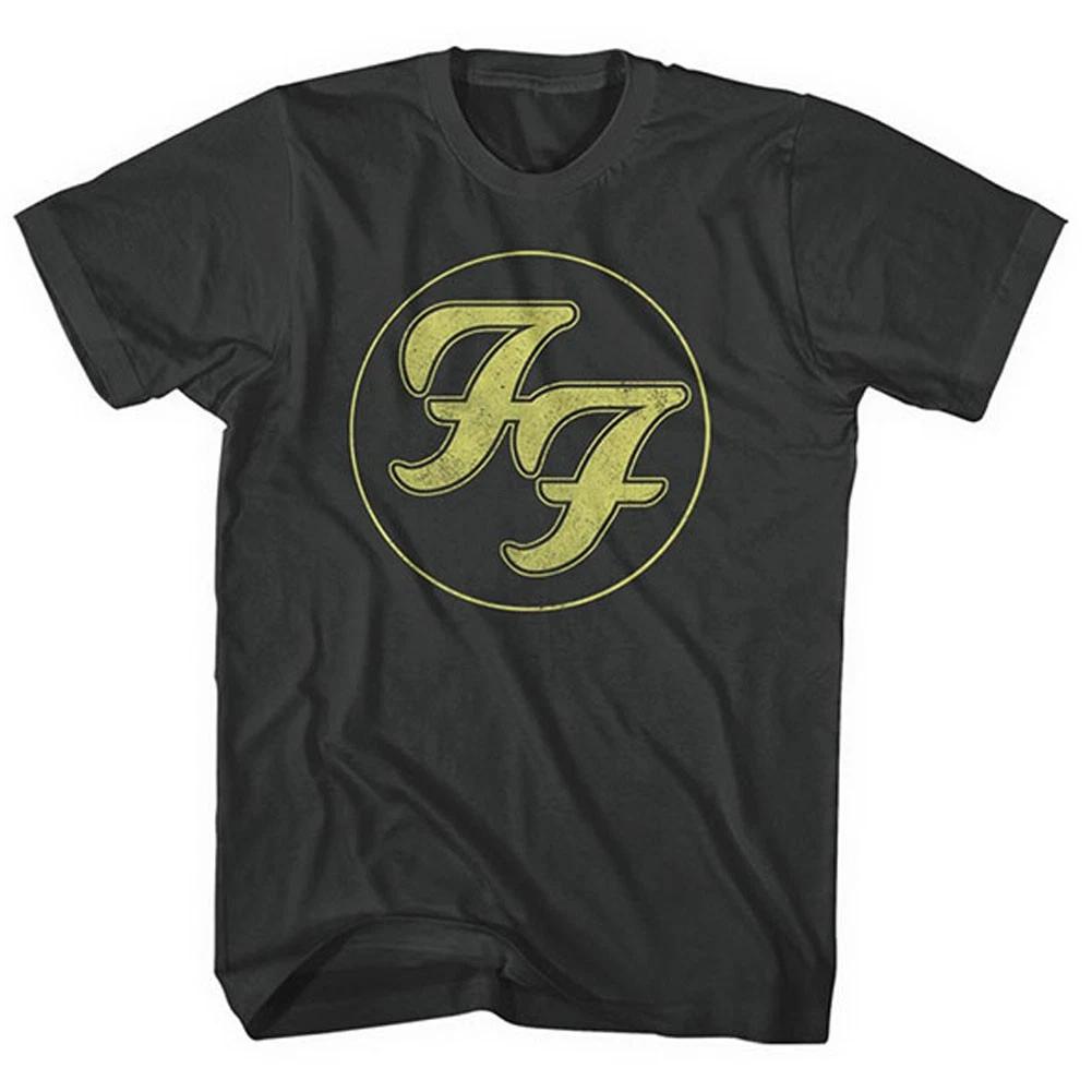Men's Foo Fighters Distressed FF Logo Slim Fit T-shirt XX-Large Black