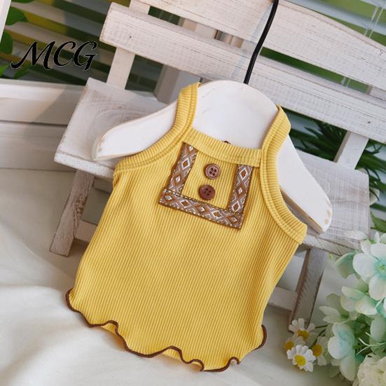 Pet Hair Reduction Shirt Ribbed Sleeveless Dog T-Shirt, Breathable Girl Vest Shirt, Soft Fabric Top Summer Puppy Outfit for Small Dogs Bichon