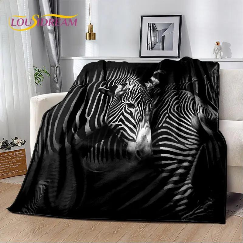 Wild Animal Zebra Soft Plush Blanket,Flannel Blanket Throw Blanket for Living Room Bedroom Bed Sofa Picnic Cover Bettdecke Kids