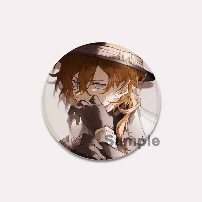32/44/58 мм Булавка Bungo Stray Dogs Круглая мультяшная брошь ручной работы для рюкзака, одежды, аксессуаров, аниме-коллекции, значков, украшений