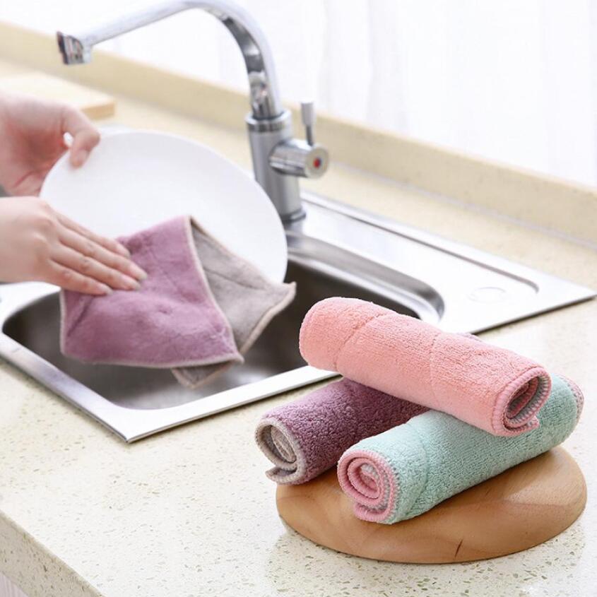 Мягкая тряпка для мытья посуды из микрофибры, кухонные супервпитывающие полотенца, бытовые новые чистящие средства