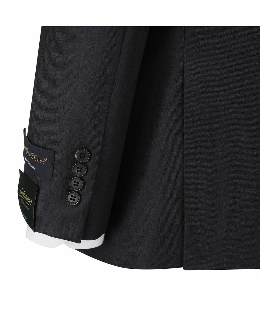 BRENTWOOD [Selection] 100% Wool Classic Suit Jacket - Dark Grey Brfba26523Gyd