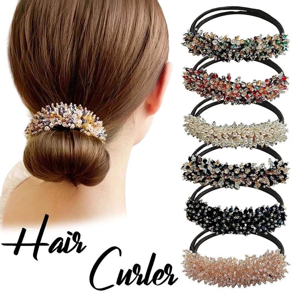 Accessories Hair Styling Tools Donut Bun Maker Rhinestone Lazy Hairpin Hair Band Quick Bun Curler