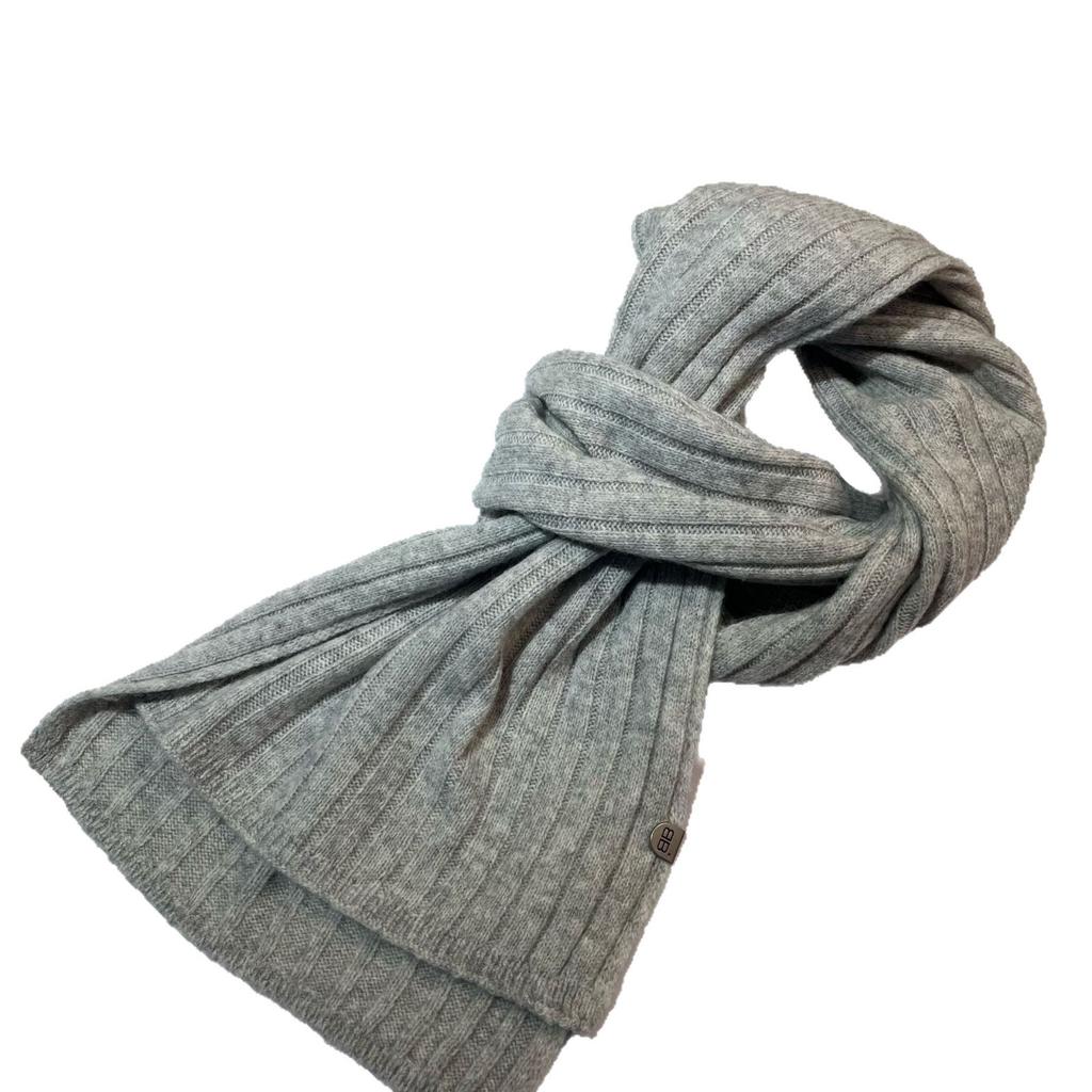 Letter 100 Australian Wool Wide Strip Knitted Scarf Winter Soft Waxy Warm Simple High-End Soft Wool Circumference
