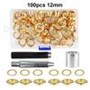 3 Installation Tools Copper Eyelet 1 Sets with Box Air Eyelet Corns Tarpaulin Ring Buckle 100pcs 12mm Metal Buckle