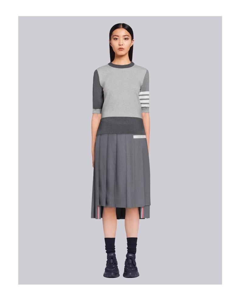 TB Short-sleeved Women's Spring and Summer Knitted Round Neck T-shirt