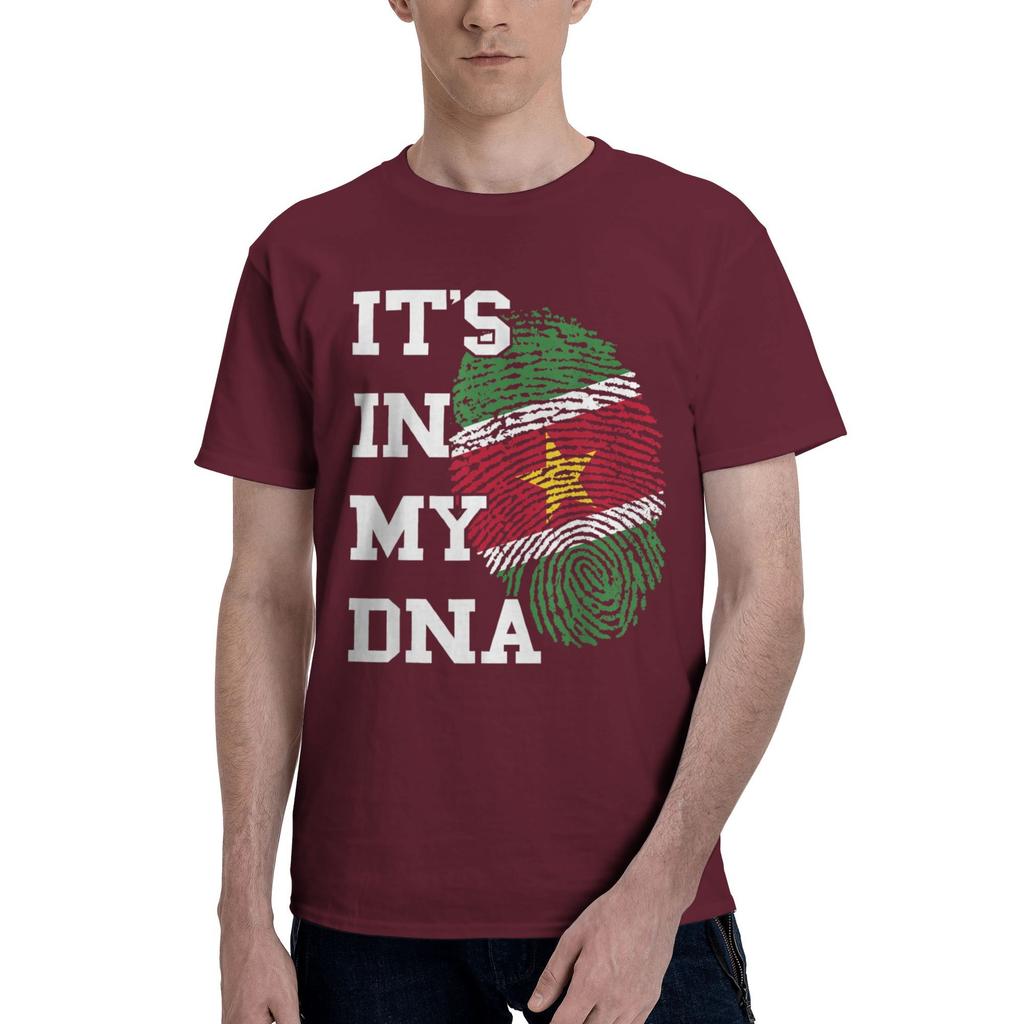 Men T-Shirt Suriname Flag Its In My DNA Thumbmark Surinamese Roots Novelty Tee Shirt Short Sleeve T Shirts O Neck Tops Classic