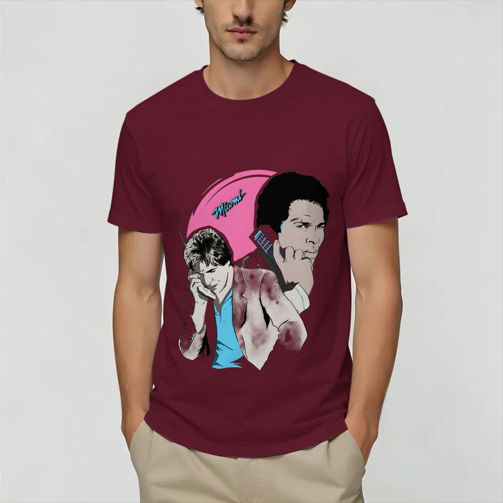 Vintage Miami Vices Unisex T Shirt Funny Tees Short Sleeve Crew Neck TShirts 100 Cotton Adult Clothes
