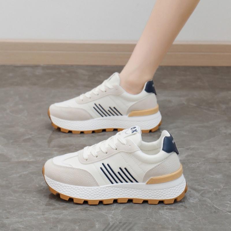 Новая обувь Женские балетки Повседневная обувь на платформе Летняя новая удобная кожаная обувь Сникерсы Женская обувь на шнуровке Вулканизированная обувь Chaussure Femme