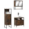 Bathroom Furniture Set - VIDAXL - Smoked Oak - 3 Pieces - Spacious Storage - Compact Design