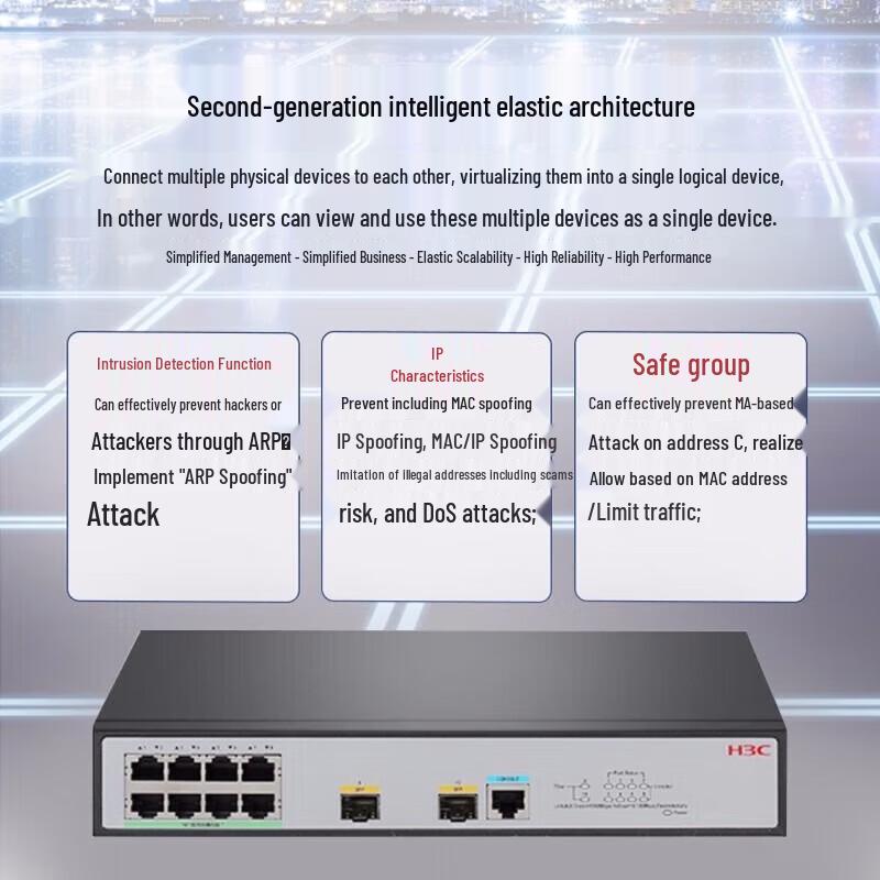 H3C S5008PV6-EI 10-портовый гигабитный веб-управляемый коммутатор для предприятий