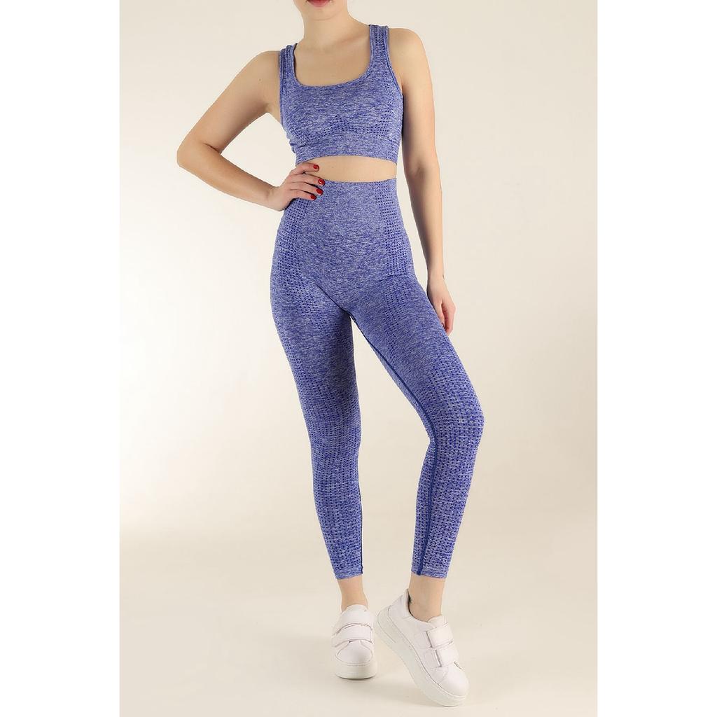 Меланжевый спортивный бюстгальтер и колготки