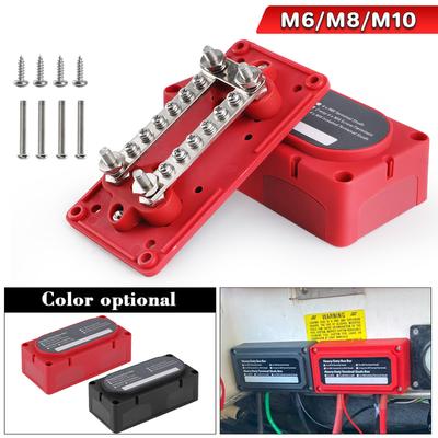 С клеммными шпильками M6 / M8 / M10 Для автомобиля, лодки 48 В 300 А Мощный клеммный блок распределения питания, медная электрическая шина