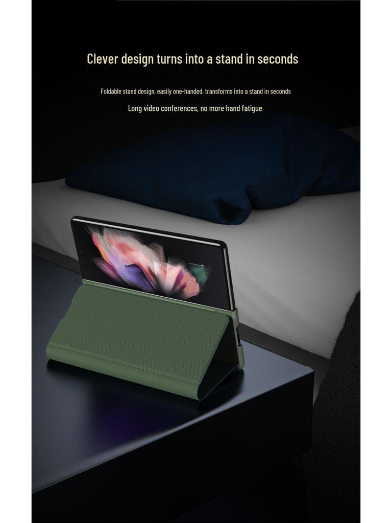 Чехол для серии Samsung Z Fold: Текстура углеродного волокна с кожей кевлар, Полное покрытие для Z Fold 4, 6 и 7