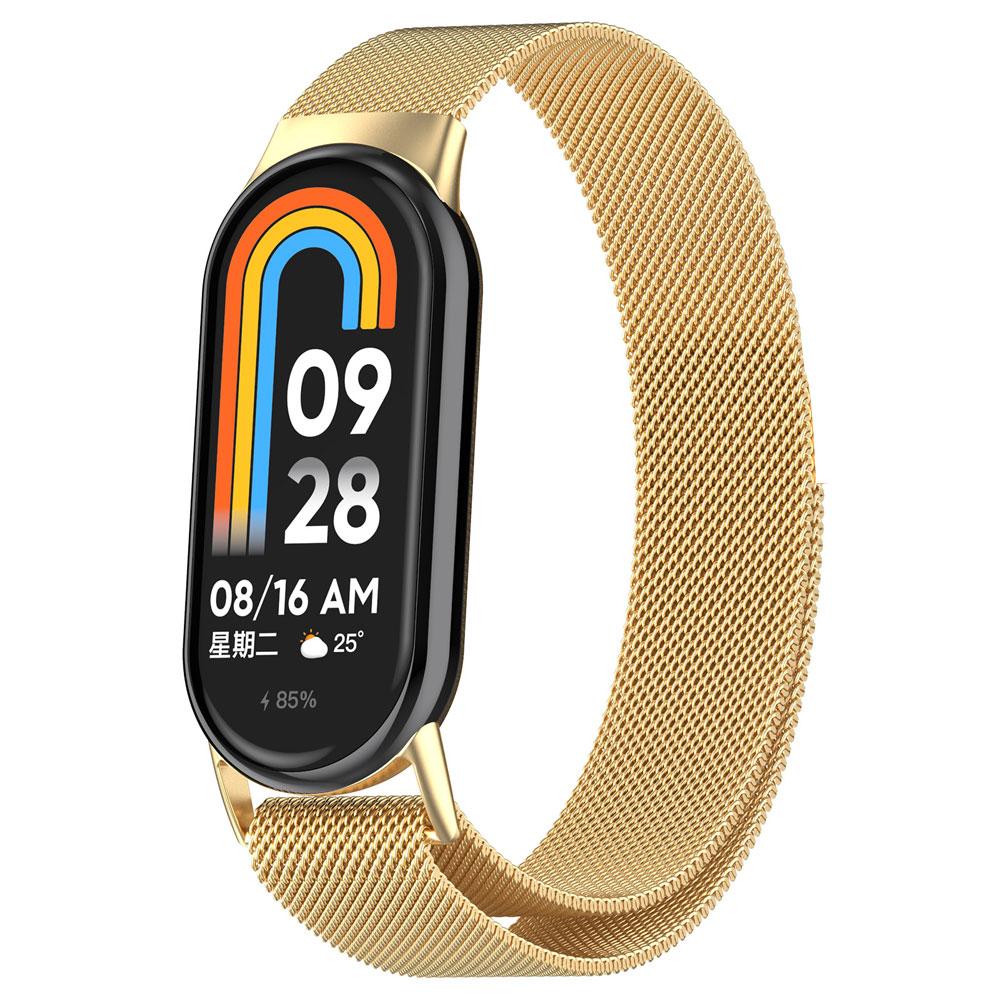 For Xiaomi Mi Band 8 NFC Milanese Loop Watchband Stainless Steel Belt Correa Miband8 Bracelet Mi Band 8 NFC Magnetic Replacement