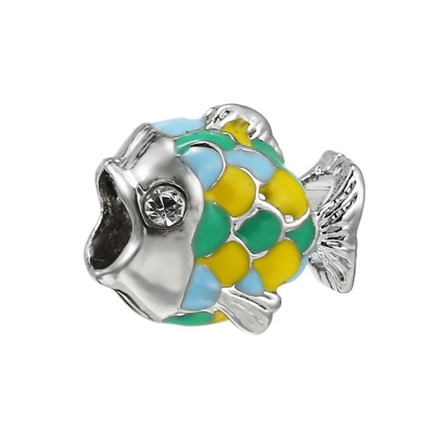 2pcs /Lot Cute Owl Panda Fish Mom Turtle Charm Beads Pendant Fit Diy Original Bracelets Necklaces For Women Men Jewelry Making