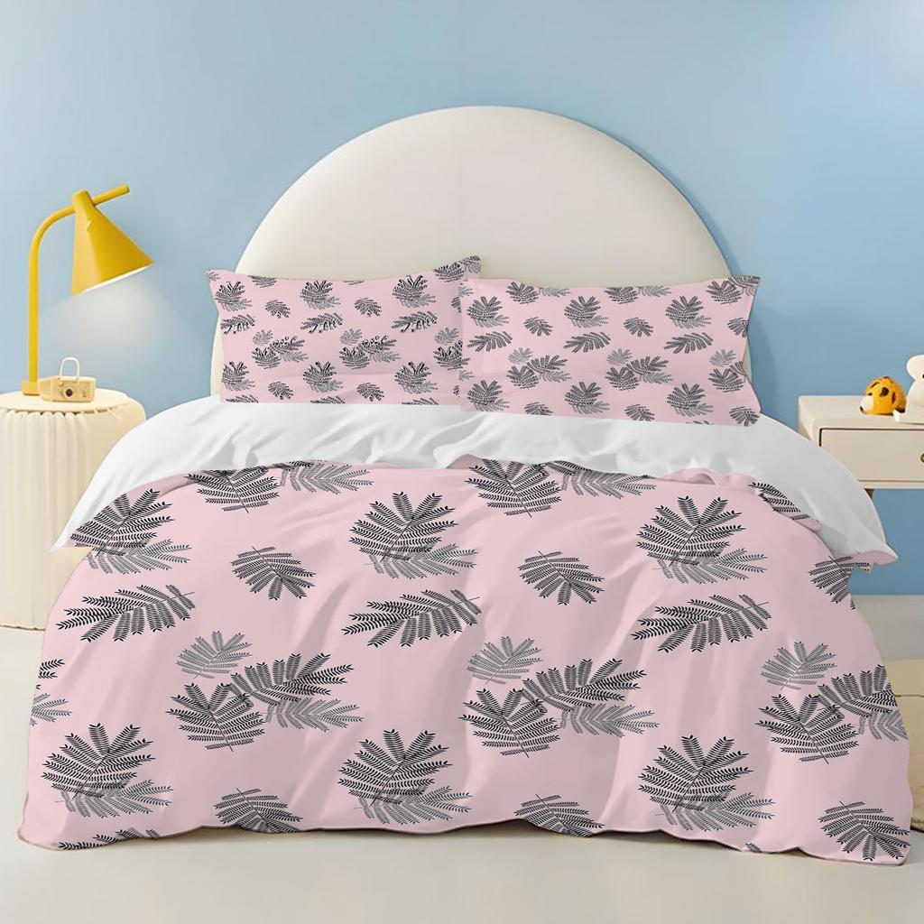 Comforter Green Leaves Christmas Gifts Pet Dog Bedding Set Polyester Suitable For Children And Adults 3-Piece Set Plant