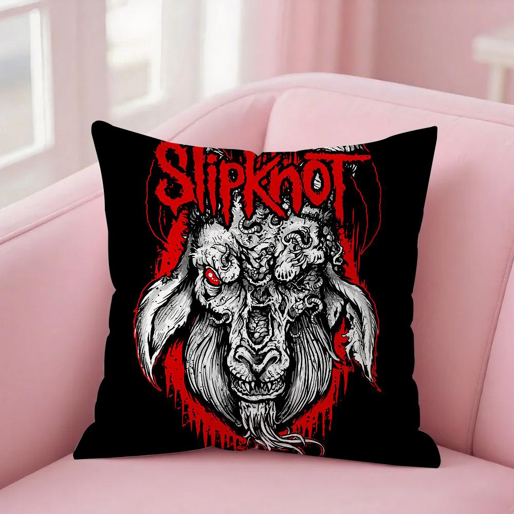 Наволочка для подушки группы Slipknot Квадратная Двусторонняя печать Короткий плюш Чехол для диванной подушки Спальня Прикроватная подушка