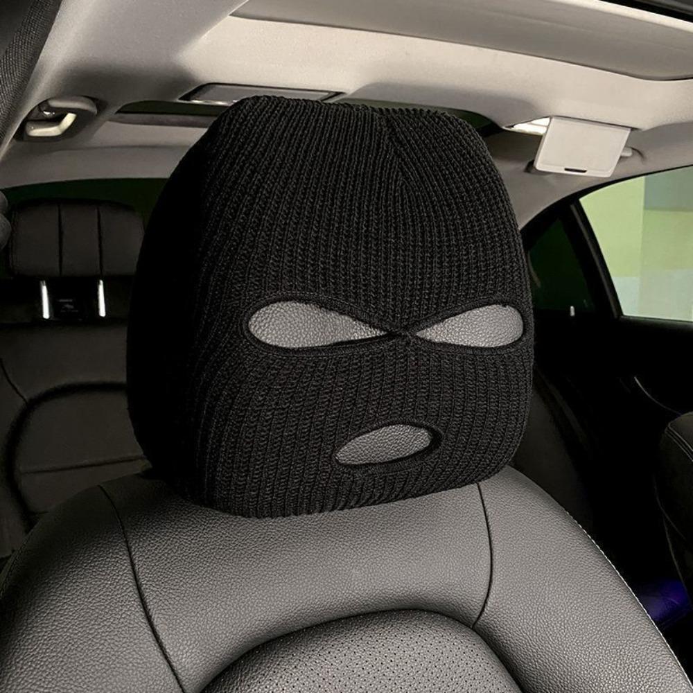 Забавная универсальная чехол на сиденье автомобиля Личность Пылезащитный Лыжная маска Подголовник автомобильного сиденья Автоаксессуары
