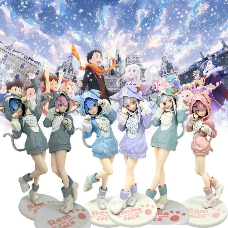 Высококачественный ПВХ Эмилия Рем Рам Фигурки Коллекционный Набор Для Поклонников Rezero