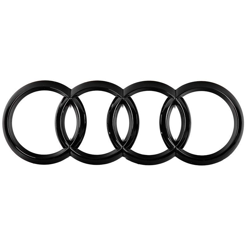4 Ring ABS Black Car Hood Front Bonnet Grill Rear Trunk Emblem Logo Badge Sticker Decal For 4UYEF A3 A4 A5 A6 A7 Q2 Q3 Q5 Q8 TT