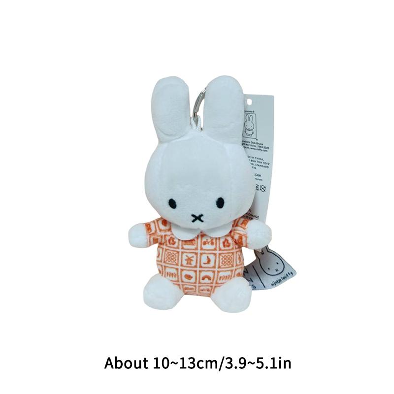 Miffys Rabbit Keychain Cute Cartoon Bunny Keyring Small Animal Doll Girls Backpack Pendant Car Key Holder Womens Bag Accessories
