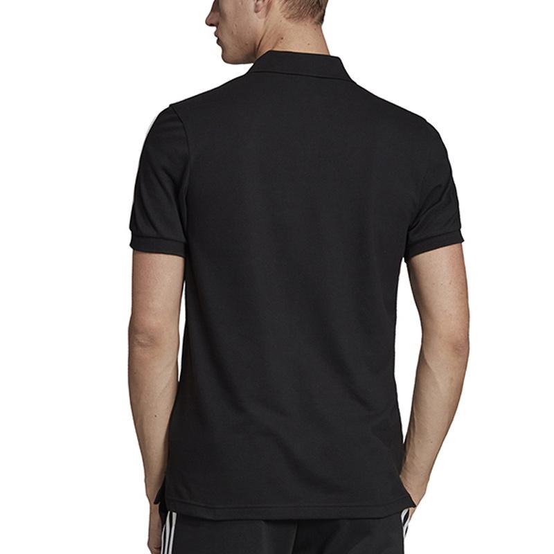 adidas Мужская черная футболка-поло с 3 полосками EJ0927