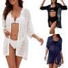 Women's Fashion Sheer V-Neck Beach Cover-Up Swimsuit Sun Shirt