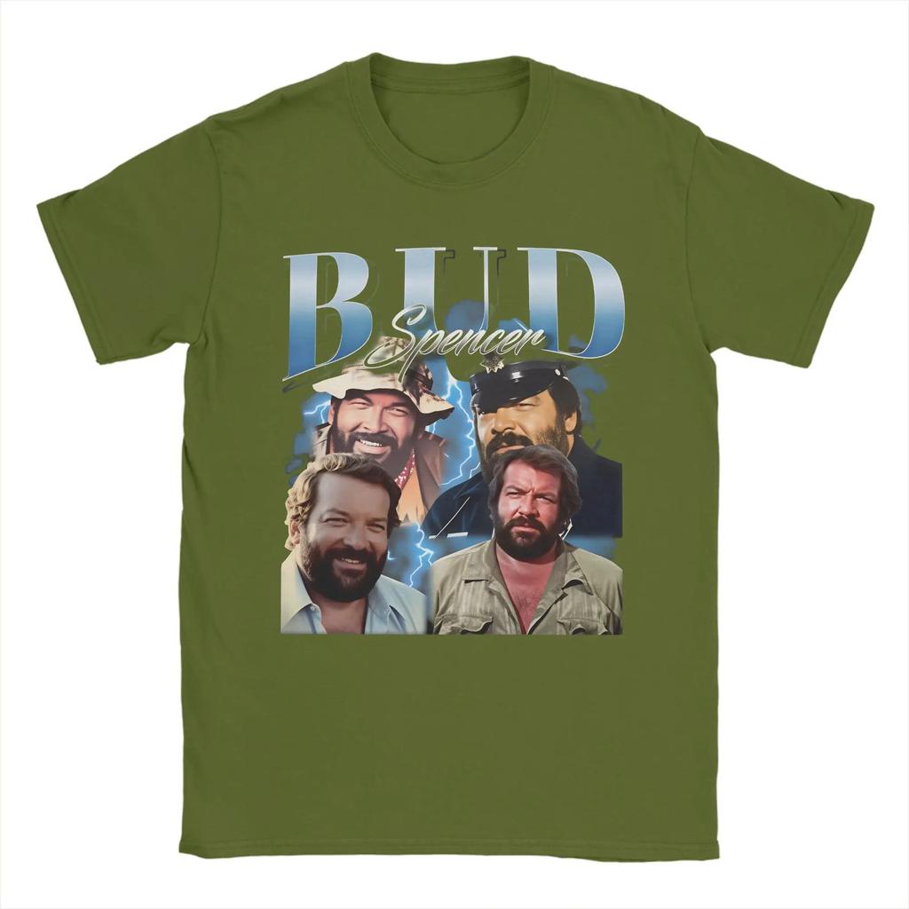 Bud Spencer Actor Poster T Shirt For Unisex Cotton Awesome Tshirt Round Collar Tees Short Sleeve Clothing Birthday Gift